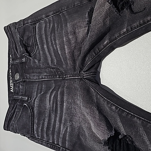 American Eagle black super stretch X size 0 high rise jeggings - Picture 5 of 8
